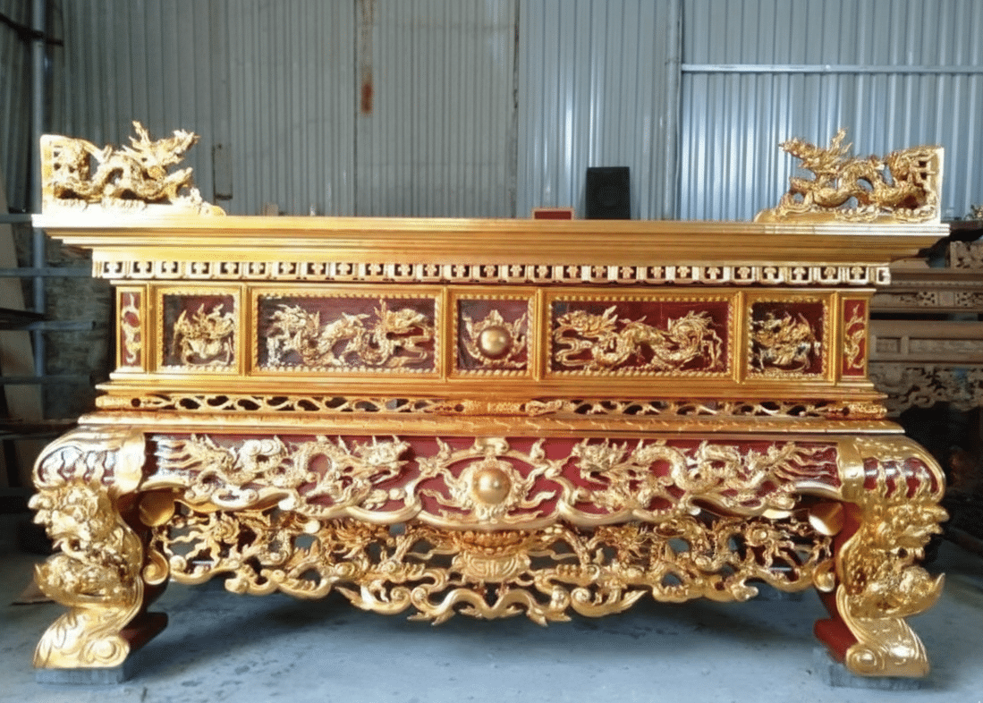 Sập Thờ Hai Dạ Sơn Son Thếp vàng