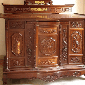 Tủ Thờ Đục Tam Đa, Đỉnh Hạc