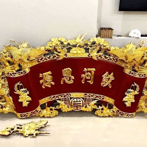 Cuốn Thư Chạm Tùng Hạc