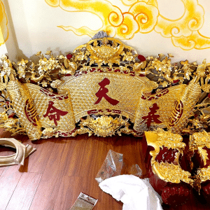 Cuốn Thư Tứ linh Thếp Vàng 9999