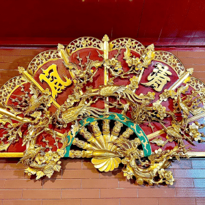 Quạt Thờ Chạm Mai Điểu