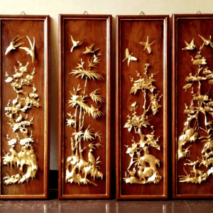 Tranh Tứ Quý Sơn Son Thếp Vàng