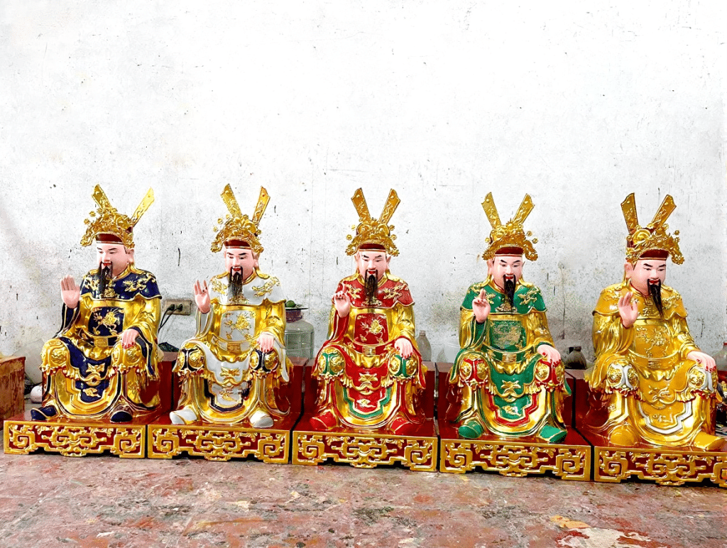 Tượng Ngũ Vị Tôn Quan Sơn Son Thếp Vàng