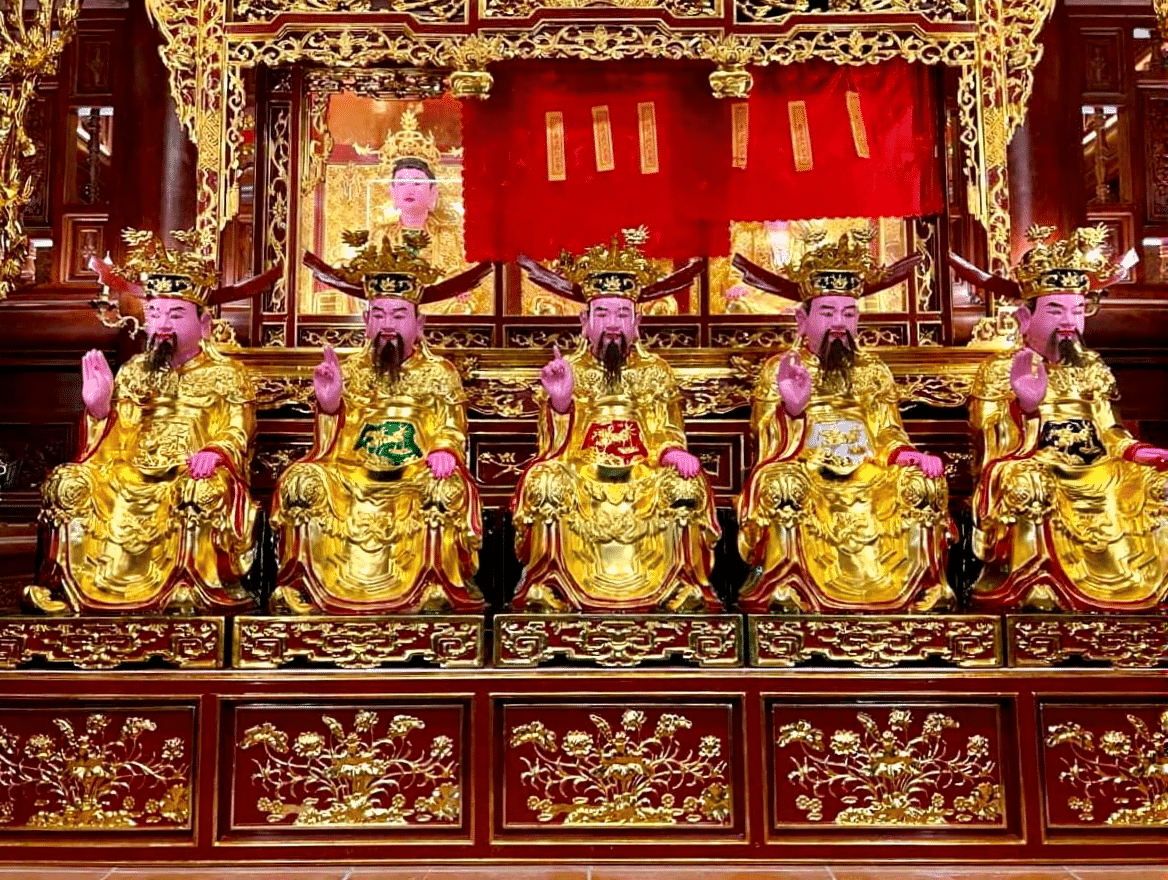 Tượng Ngũ Vị Tôn Quan Thếp Vàng