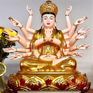 Tượng Quan Âm Chuẩn Đề Sơn Son Thếp Vàng