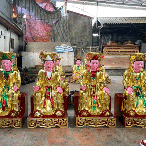 Tượng Tứ Phủ Chầu Bà Sơn Son Thếp Vàng